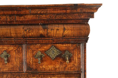 Lot 453 - A FINE WILLIAM AND MARY FIGURED ASH CHEST ON CHEST
