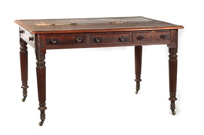 Lot 23 - A WILLIAM IV  MAHOGANY LIBRARY TABLE OF SMALL SIZE