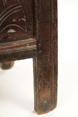 Lot 418 - A GOOD SMALL LATE 17TH CENTURY OAK PANELLED COFFER