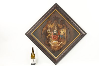 Lot 27 - A 19TH CENTURY PAINTED AND FRAMED HATCHMENT DEPICTING ZW WARRIOR ETC.