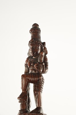 Lot 184 - AN EARLY 20TH CENTURY INDIAN CARVED HARDWOOD CANE WITH CARVED GODESS HANDLE