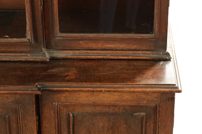Lot 218 - A RARE SMALL SIZED GEORGE II MAHOGANY BREAKFRONT LIBRARY BOOKCASE