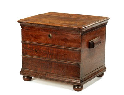 Lot 324 - A QUEEN ANNE OAK BOX STOOL