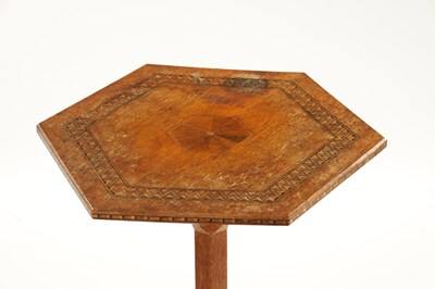 Lot 176 - AN EARLY 20TH CENTURY AESTHETIC PERIOD OCTAGONAL PUGINESQUE INLAID OAK OCCASIONAL TABLE