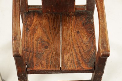 Lot 116 - AN UNUSUAL 18TH CENTURY WELSH SCUMBLED PINE CHILD’S CHAIR