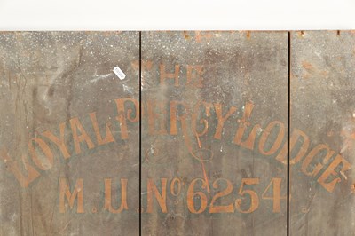 Lot 339 - A 19TH CENTURY MASONIC SIGN “THE LOYAL PERCY LODGE, NO. 6254”