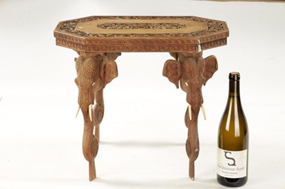 Lot 88 - A 19TH CENTURY CARVED HARDWOOD INDIAN OCCASIONAL TABLE