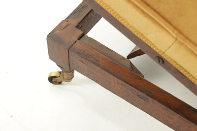 Lot 14 - A WILLIAM IV OAK AND UPHOLSTERED ADJUSTABLE GOUT STOOL