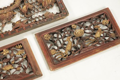 Lot 13 - A SELECTION OF FIVE CARVED CHINESE PANELS