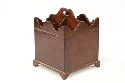 Lot 133 - A RARE GEORGE III MAHOGANY BUTLERS BOTTLE CARRIER