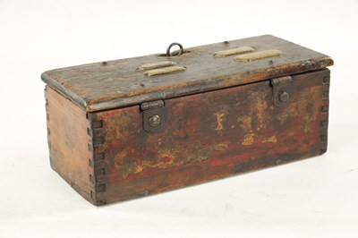 Lot 122 - A 19TH CENTURY PAINTED PINE RENT COLLECTOR'S BOX