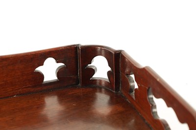 Lot 203 - A FINE GEORGE III MAHOGANY TRAY IN THE MANNER OF THOMAS CHIPPENDALE