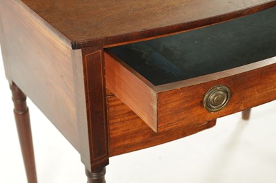 Lot 32 - A REGENCY GILLOWS STYLE MAHOGANY BOW FRONTED SIDE TABLE