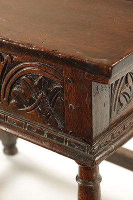 Lot 48 - A RARE 17TH CENTURY JOINED OAK BOX TOP SIDE TABLE