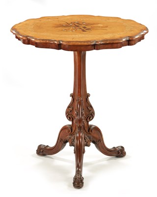 Lot 450 - AN IMPORTANT 19TH CENTURY WALNUT AND MARQUETRY SALON TABLE