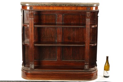 Lot 75 - A REGENCY FIGURED ROSEWOOD OPEN BOOKCASE OF SMALL SIZE