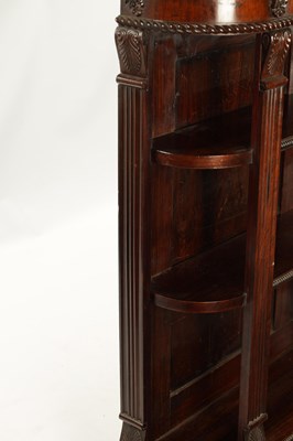 Lot 75 - A REGENCY FIGURED ROSEWOOD OPEN BOOKCASE OF SMALL SIZE