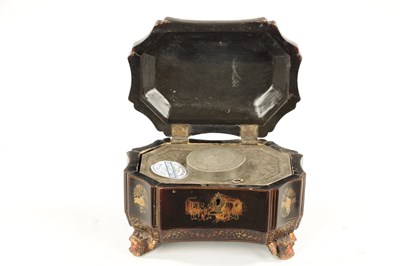 Lot 130 - A 19TH CENTURY CHINESE EXPORT CHINOISERIE TEA CADDY