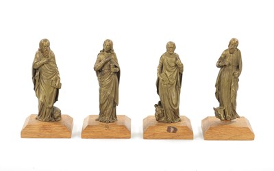 Lot 342 - A SET OF FOUR 19TH CENTURY BRONZE APOSTLES