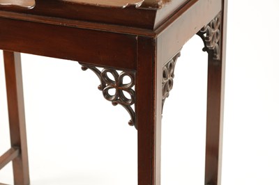 Lot 6 - A REPRODUCTION CHIPPENDALE STYLE MAHOGANY TRAY ON STAND