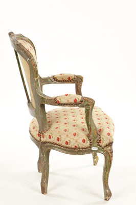 Lot 164 - A LATE 18TH CENTURY CARVED PAINTED WOOD LOUIS XVI STYLE CHILD’S CHAIR