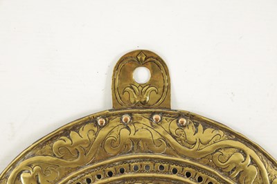 Lot 73 - A LATE 17TH CENTURY ADAM & EVE EMBOSSED HANGING WALL LIGHT PLAQUE