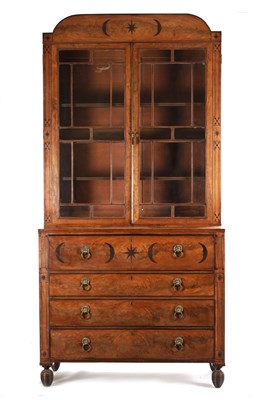 Lot 206 - A FINE REGENCY MAHOGANY SECRETAIRE BOOKCASE IN THE MANNER OF GEORGE SMITH