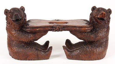 Lot 540 - A LATE 19TH CENTURY AUSTRIAN CARVED WOOD BLACK...