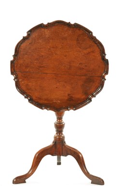 Lot 37 - AN 18TH CENTURY COUNTRY MADE MAHOGANY TILT TOP TRIPOD TABLE