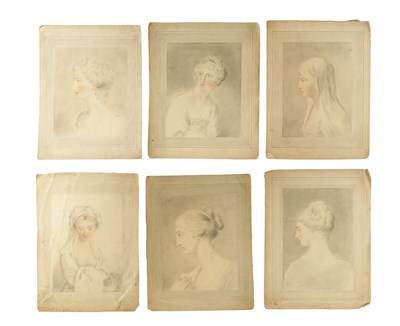 Lot 244 - A COLLECTION OF SIX 19TH CENTURY PORTRAIT DRAWINGS OF LADIES