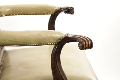 Lot 295 - AN IMPORTANT PAIR OF GEORGE III CHIPPENDALE MASONIC OVER-SIZED ARMCHAIRS