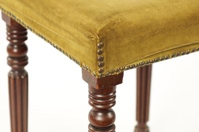 Lot 151 - A WILLIAM IV MAHOGANY UPHOLSTERED STOOL IN THE MANNER OF GILLOWS