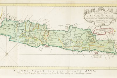 Lot 363 - AN ANTIQUE FRAMED MAP OF JAVA