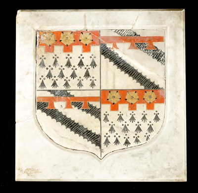 Lot 80 - AN 18TH CENTURY MARBLE COAT OF ARMS