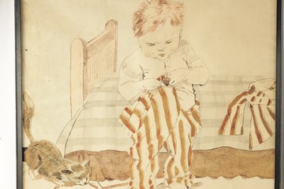 Lot 319 - A PAIR OF EARLY 20TH CENTURY WATERCOLOURS OF CHILDREN