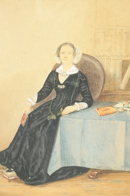 Lot 34 - A VICTORIAN WATERCOLOUR OF SEATED LADY