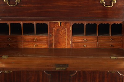 Lot 208 - A FINE GEORGE III CHIPPENDALE DESIGN MAHOGANY SECRETAIRE CHEST ON CABINET FROM THE LILFORD ESTATE