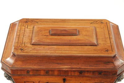 Lot 159 - A FINE REGENCY MAHOGANY EGYPTIANESQUE SARCOPHAGUS SHAPED CELLARETTE IN THE MANNER OF THOMAS HOPE