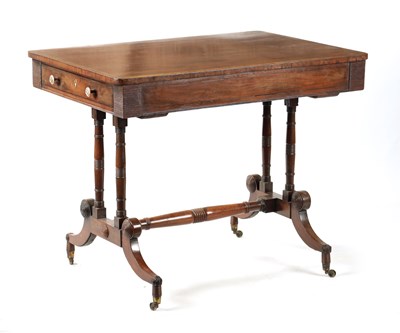 Lot 293 - AN UNUSUAL REGENCY MAHOGANY LIBRARY TABLE