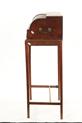 Lot 12 - A REGENCY MAHOGANY TAMBOUR FRONT WRITING TABLE ON STAND