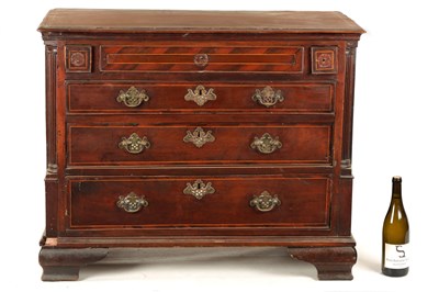 Lot 321 - AN 18TH CENTURY FIGURED MAHOGANY CHEST OF DRAWERS