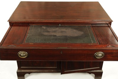 Lot 40 - A GEORGE III MAHOGANY GENTLEMAN’S LIBRARY CHEST WITH SECRETAIRE DRAWER