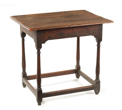 Lot 395 - AN EARLY 18TH CENTURY OAK AND ELM RECTANGULAR TABLE