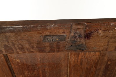 Lot 444 - A 17TH CENTURY CARVED OAK LINEN FOLD COFFER