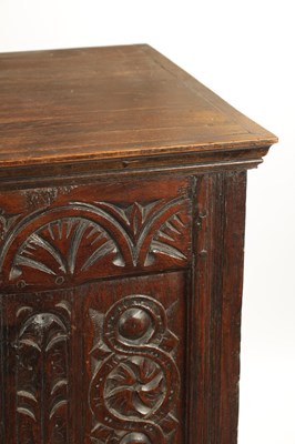 Lot 160 - A 17TH CENTURY AND LATER OAK HUTCH CUPBOARD