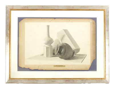 Lot 296 - AN EARLY 20TH CENTURY ART SCHOOL STILL LIFE PENCIL SKETCH