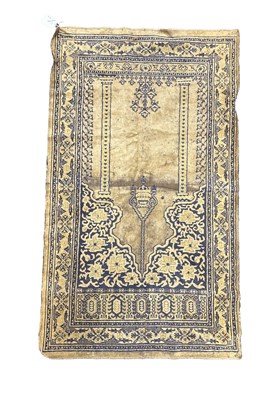 Lot 386 - AN ANTIQUE EASTERN PRAYER RUG