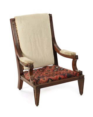 Lot 149 - A WILLIAM IV MAHOGANY UPHOLSTERED LIBRARY CHAIR IN THE MANNER OF MARSH AND TATHAM