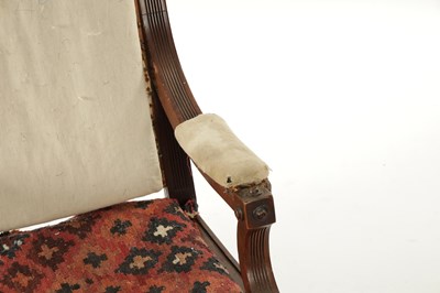 Lot 149 - A WILLIAM IV MAHOGANY UPHOLSTERED LIBRARY CHAIR IN THE MANNER OF MARSH AND TATHAM