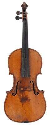 Lot 563 - AN ANTIQUE VIOLIN with two piece back 14" 3/16...